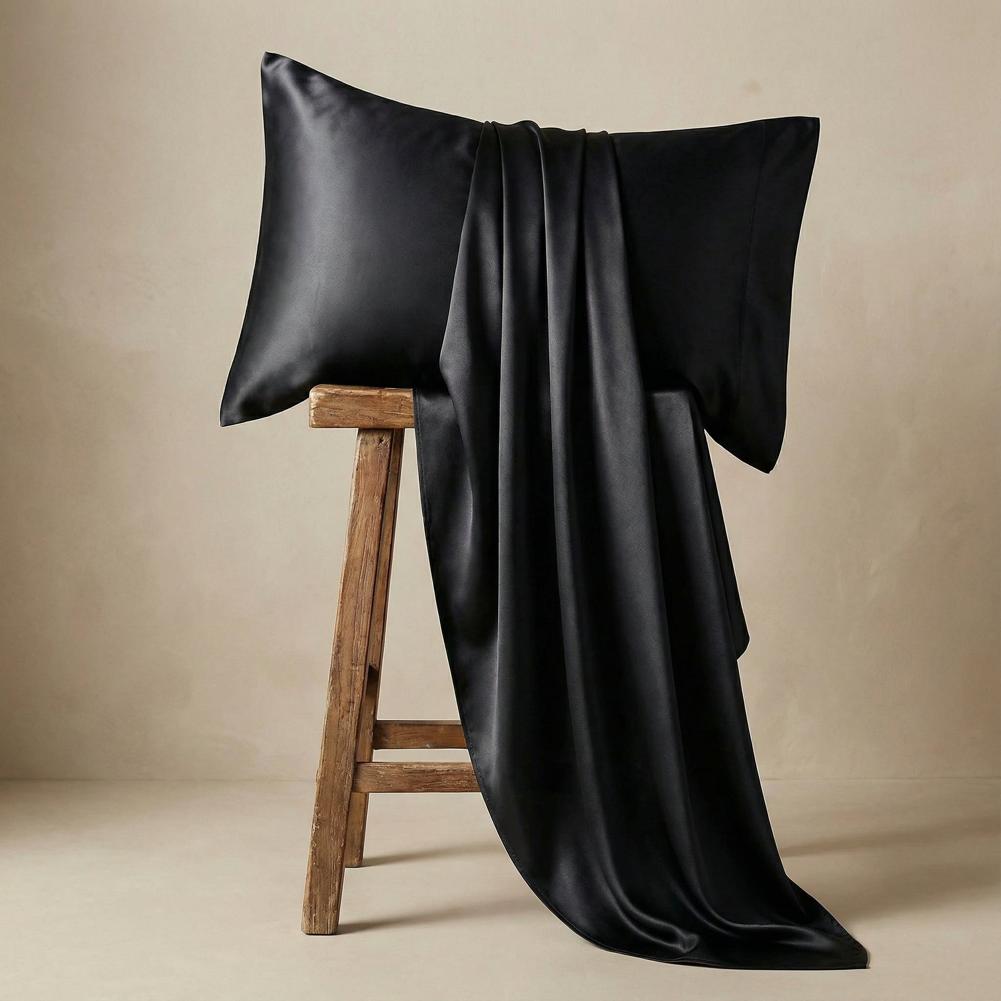 Silk Serenity Pillow Set - Celestial Black