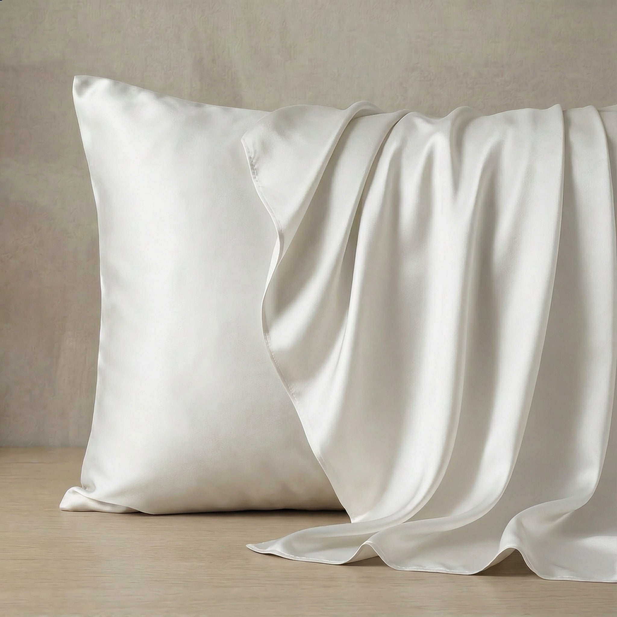 Silk Serenity Pillow Set - Pearl White