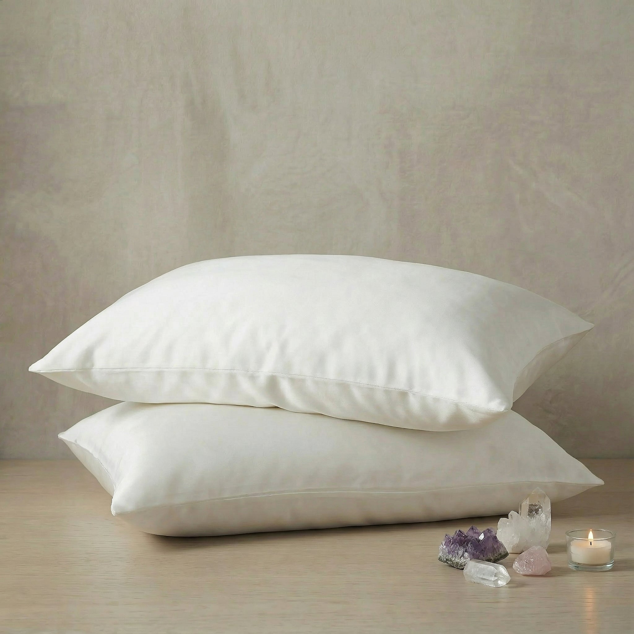 Silk Serenity Pillow Set - Pearl White
